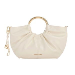 Túi Xách Tay Nữ Charles & Keith CNK Ciara Pleated Handbag Cream CK2-30151611 Màu Kem - Duy Hoang
