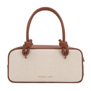 Túi Xách Tay Nữ Charles & Keith CNK Sammie Knotted Handle Handbag Taupe Canvas CK2-30271574-1 Màu Be Nâu - Duy Hoang