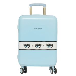 Vali Chiara Ferragni Logomania Hardshell Suitcase Màu Xanh Nhạt Size Cabin - Duy Hoang