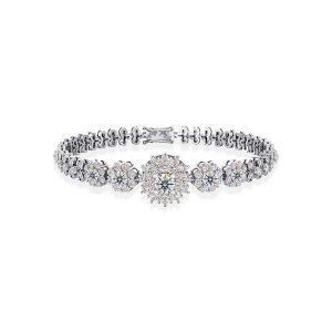 Vòng Đeo Tay Jemmia Diamond Nữ 18K VBT2021122433 Vàng Trắng Đính Kim Cương (Giá Chưa Bao Gồm Đá Chủ) - Duy Hoang