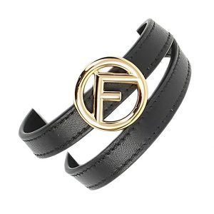 Vòng Đeo Tay Nữ Fendi Leather Double Strap Bracelet Black 8AG739 202104 07 0001 Màu Đen - Duy Hoang