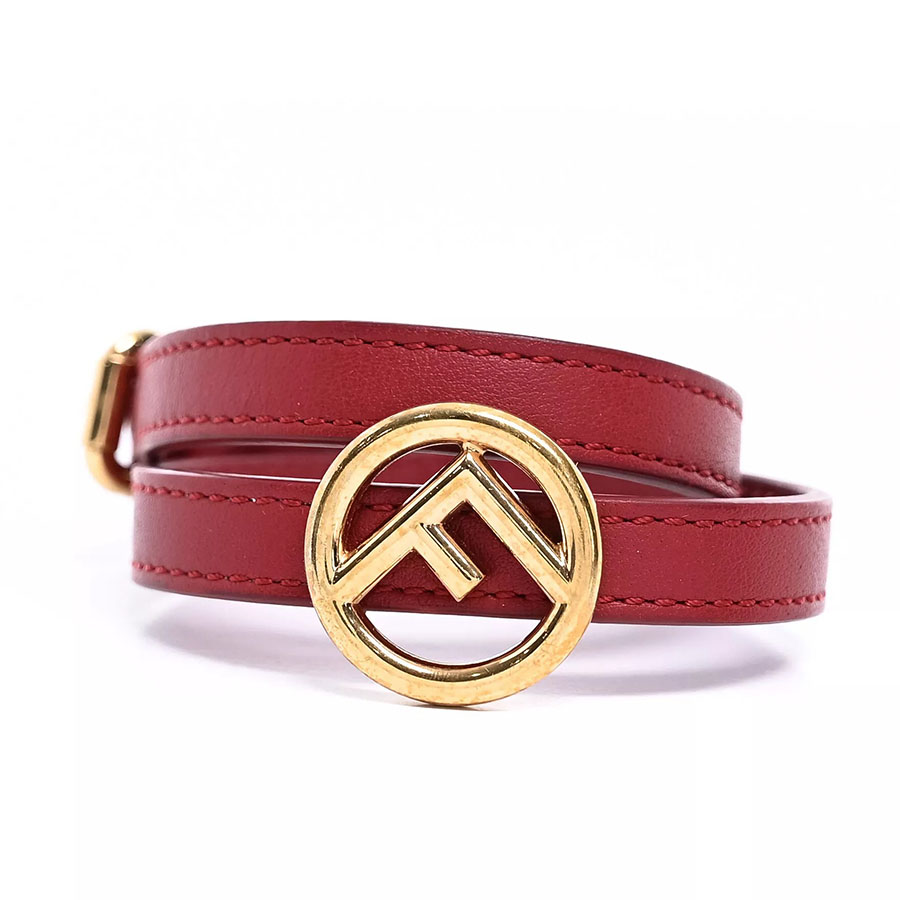 Vòng Đeo Tay Nữ Fendi Red Leather Double Tour TS Màu Đỏ - Duy Hoang