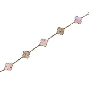Vòng Đeo Tay Nữ Jewery Luxury Vintage Alhambra Bracelet 5 Motifs Màu Vàng Hồng - Duy Hoang