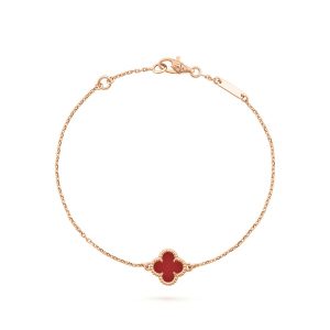 Vòng Đeo Tay Jewery Luxury Sweet Alhambra Bracelet VCARN59K00 Bản 9mm Màu Vàng Hồng - Duy Hoang