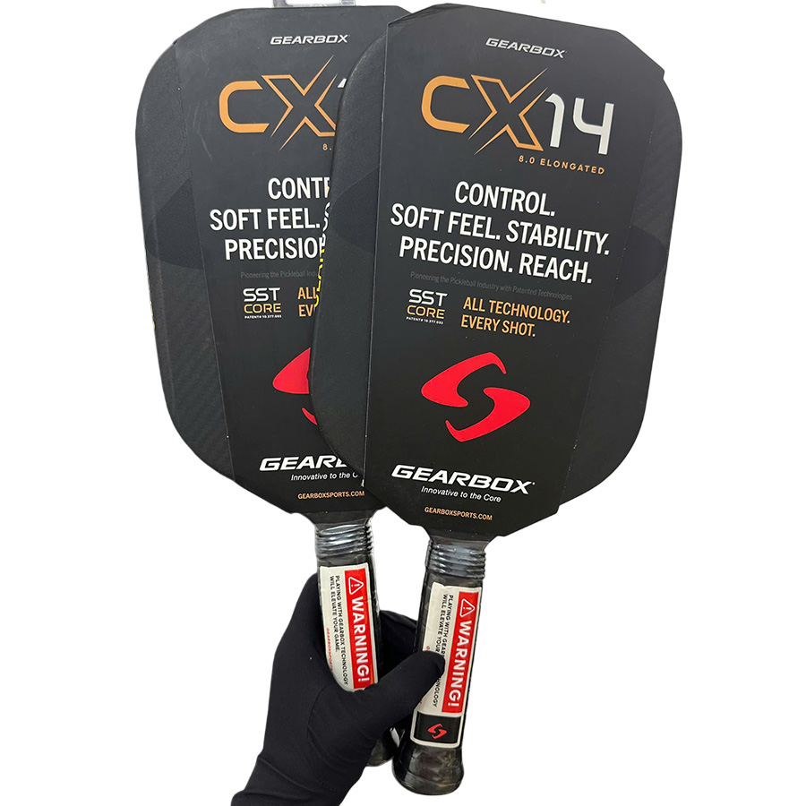 Vợt Pickleball Gearbox CX14 8.0 Elongated 14mm Màu Đen - Duy Hoang